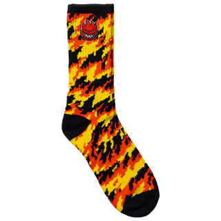 Spitfire Wheels Socks Bighead Fill Embroidered Flames Red/Yellow/Black