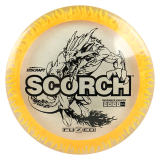 Discraft Disc Golf FuZed Line Scorch with Flame Pattern Distance Driver 11/6/-2/2 Clear with Gold Flame/Black 170-172g