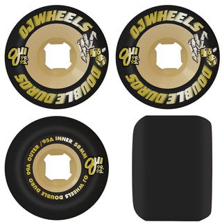 OJ Skateboard Wheels 58mm Double Duro Black Gum Mini Combo 99A/95A Black