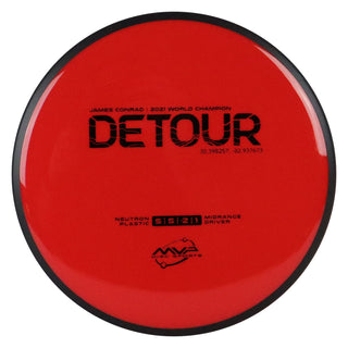 MVP Disc Golf James Conrad Signature Neutron Detour Midrange Disc 5/5/-2/1 Red 174 grams