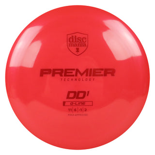 Discmania Disc Golf Premier Q-Line DD1 Distance Driver 11/6/-1/2 Red/Red 166 grams