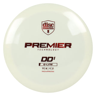 Discmania Disc Golf Premier Q-Line DD1 Distance Driver 11/6/-1/2 White/Red 168 grams