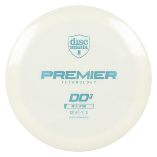 Discmania Disc Golf Premier Q-Line DD3 Distance Driver 12/6/-1/2 White/Slate 173 grams