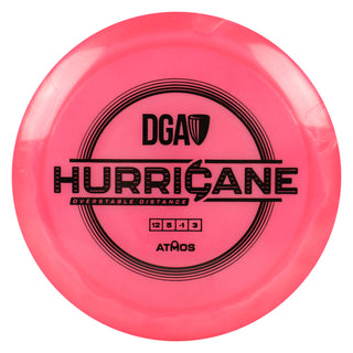 DGA Disc Golf Atmos Hurricane Distance Driver 12/5/-1/3 Red/Black 170-172g