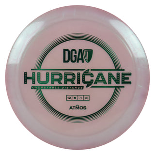 DGA Disc Golf Atmos Hurricane Distance Driver 12/5/-1/3 Blush/Green 173-174g