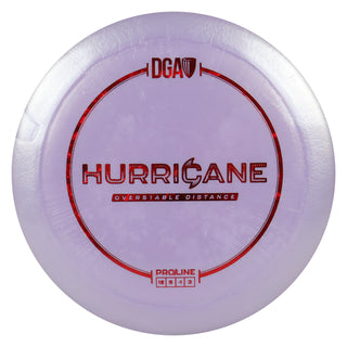 DGA Disc Golf Proline Hurricane Distance Driver 12/5/-1/3 Lavender/Red Shatter 170-172g