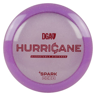 DGA Disc Golf Spark Hurricane Distance Driver 12/5/-1/3 Purple/Maroon 173-174g