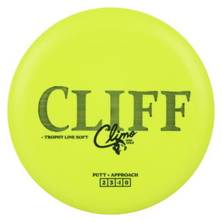 Climo Disc Golf First Run Trophy Line Soft Cliff Putt and Approach 2/3/-1/0 Yellow/Black 171g