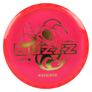 Discraft Disc Golf Fuzed Line Buzzz with Saw Pattern Midrange 5/4-1/1 Red with Pink Saw/Gold 170-172g