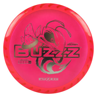Discraft Disc Golf Fuzed Line Buzzz with Saw Pattern Midrange 5/4-1/1 Red with Lavender Saw/Silver 170-172g