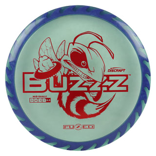 Discraft Disc Golf Fuzed Line Buzzz with Saw Pattern Midrange 5/4-1/1 Blue with Purple Saw/Red 170-172g