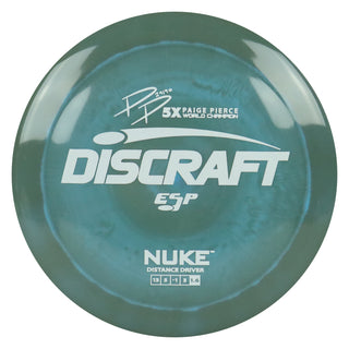 Discraft Disc Golf Paige Pierce Signature ESP Nuke Driver 13/5/-1/3 Dark Green Blue/White 170-172g