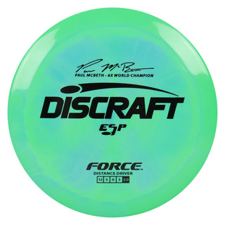 Discraft Disc Golf Paul McBeth Signature ESP Force Distance Driver 12/5/0/3 Green Blue/Black 170-172g