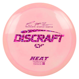 Discraft Disc Golf Paul McBeth Signature ESP Heat Distance Driver 9/6/-3/1 Light Pink/Magenta Shatter 170-172g