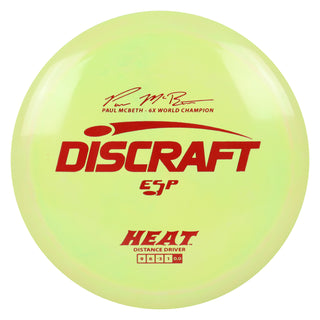 Discraft Disc Golf Paul McBeth Signature ESP Heat Distance Driver 9/6/-3/1 Yellow Lime/Red 170-172g