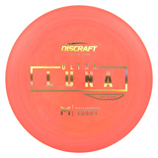 Discraft Disc Golf First Run Putter Line Soft UltraLuna Putt and Approach 3/4/0/1 Light Red/Gold Holo 168g
