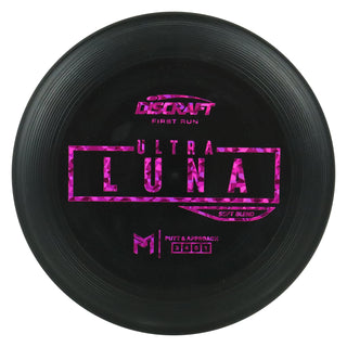 Discraft Disc Golf First Run Putter Line Soft UltraLuna Putt and Approach 3/4/0/1 Black/Magenta Shatter 173g