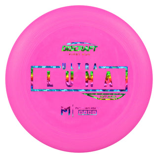 Discraft Disc Golf First Run Putter Line Soft UltraLuna Putt and Approach 3/4/0/1 Pink/Rainbow Shatter 169g