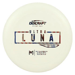Discraft Disc Golf First Run Putter Line Soft UltraLuna Putt and Approach 3/4/0/1 White/USA 172g
