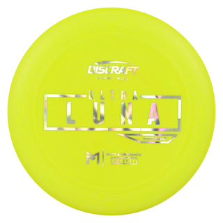 Discraft Disc Golf First Run Putter Line Hard UltraLuna Putt and Approach 3/4/0/1 Yellow/Holo Prisms 174g