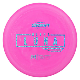 Discraft Disc Golf First Run Putter Line Hard UltraLuna Putt and Approach 3/4/0/1 Pink/Blue Shatter 168g
