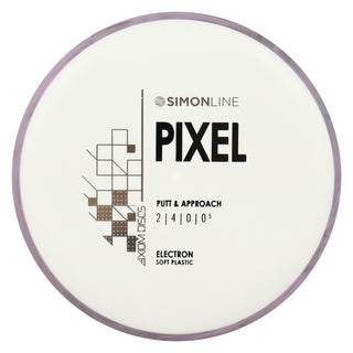 Axiom Disc Golf Simon Line Electron Soft Lizotte Pixel Putter 2/4/0/0.5 White/Purple Black 175 grams