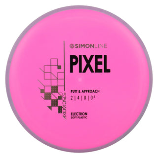 Axiom Disc Golf Simon Line Electron Soft Lizotte Pixel Putter 2/4/0/0.5 Pink/Dull Purple 173 grams
