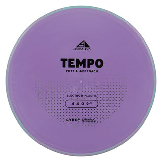 Axiom Disc Golf Electron Tempo Putt and Approach 4/4/0/2.5 Purple/Purple Teal 168 grams