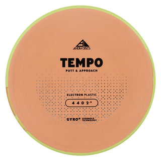 Axiom Disc Golf Electron Tempo Putt and Approach 4/4/0/2.5 Orange/Yellow Orange 169 grams