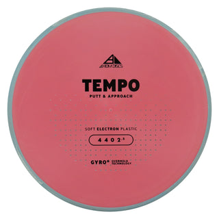 Axiom Disc Golf Electron Soft Tempo Putt and Approach 4/4/0/2.5 Red/Grey Marble 171 grams