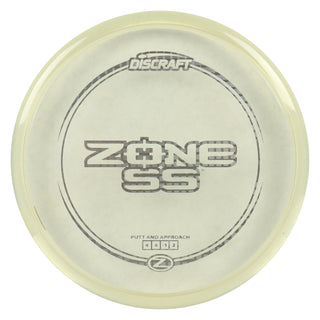 Discraft Disc Golf Z Line Zone SS Putter 4/4/-1/2 Clear/Metal Plate 173-174g