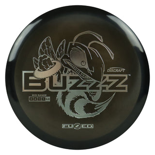 Discraft Disc Golf Fuzed Line Buzzz with Saw Pattern Midrange 5/4-1/1 Black with Blue Saw/Silver 173-174g