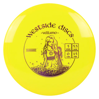 Westside Disc Golf Tournament Vellamo Midrange 5/5.5/0/1.5 Yellow/Purple 175 grams