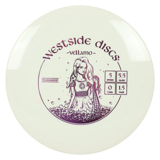 Westside Disc Golf Tournament Vellamo Midrange 5/5.5/0/1.5 White/Lavender 174 grams