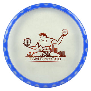Discraft FuZed Zone with TGM Disc Golf Stamp Putt and Approach Clear with Blue Gear/Orange 173-174g