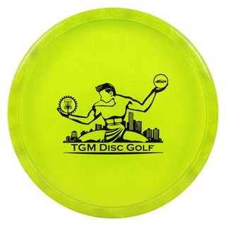 Discraft FuZed Zone with TGM Disc Golf Stamp Putt and Approach DayGlo with Purple Gear/Black 173-174g