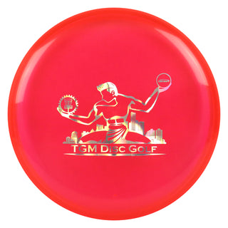Discraft Cryztal FLX Fierce with TGM Disc Golf Stamp Putt and Approach Red/Holo 173g