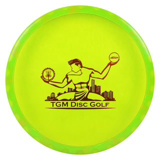 Discraft FuZed Zone with TGM Disc Golf Stamp Putt and Approach DayGlo with Cotton Candy Gear/Orange 173-174g