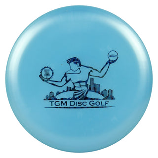 Discraft Big Z Luna with TGM Disc Golf Stamp Putt and Approach Light Blue/Blue Leopard 164-166g