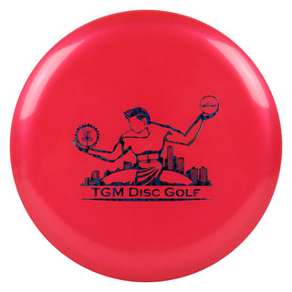 Discraft Big Z Luna with TGM Disc Golf Stamp Putt and Approach Red/Blue Leopard 164-166g