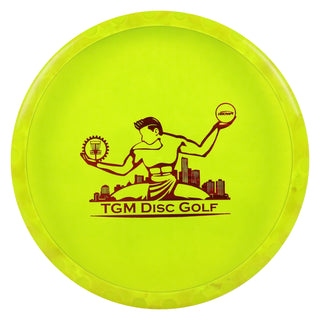 Discraft FuZed Zone with TGM Disc Golf Stamp Putt and Approach Yellow with Pink White Gear/Red Lines 173-174g