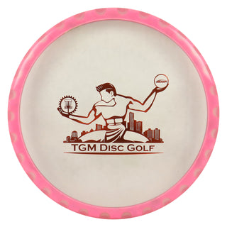 Discraft FuZed Zone with TGM Disc Golf Stamp Putt and Approach Clear with Pink Gear/Orange 173-174g