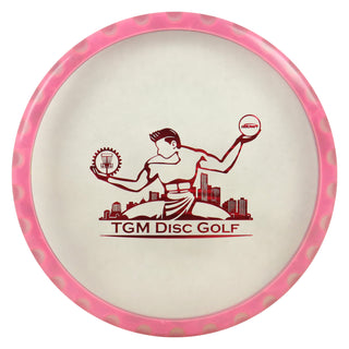 Discraft FuZed Zone with TGM Disc Golf Stamp Putt and Approach Clear with Pink Gear/Red Lines 173-174g