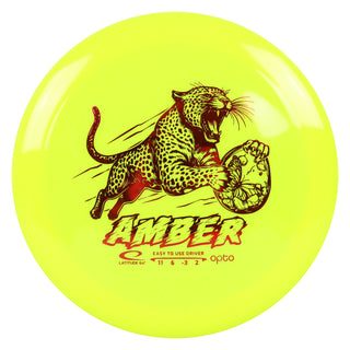 Latitude 64 Disc Golf Opto Amber Distance Driver 11/6/-3/2 Yellow/Red 155 grams