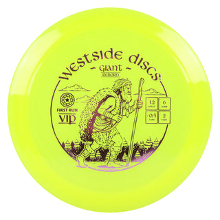Westside Disc Golf First Run VIP Giant Reborn Distance Driver 12/6/-0.5/2 Yellow/Lavender 175 grams