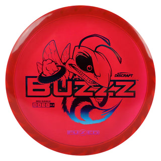 Discraft Disc Golf Fuzed Line Buzzz with Saw Pattern Midrange 5/4-1/1 Red/Blue Metallic 175-176g