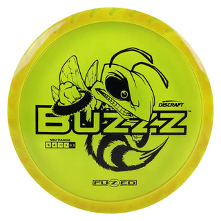 Discraft Disc Golf Fuzed Line Buzzz with Saw Pattern Midrange 5/4-1/1 Yellow/Black Stars 164-166g