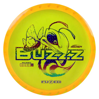 Discraft Disc Golf Fuzed Line Buzzz with Saw Pattern Midrange 5/4-1/1 Clear Orange/Rainbow Stars 173-174g