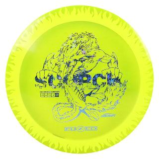 Discraft Disc Golf Fuzed Scorch with Flame Pattern Sample Test Run Driver 11/6/-2/2 Yellow/Snowflakes 173-174g