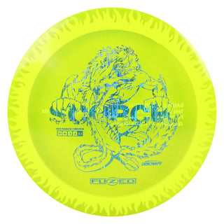 Discraft Disc Golf Fuzed Scorch with Flame Pattern Sample Test Run Driver 11/6/-2/2 Yellow/Blue Prism Waves 173-174g